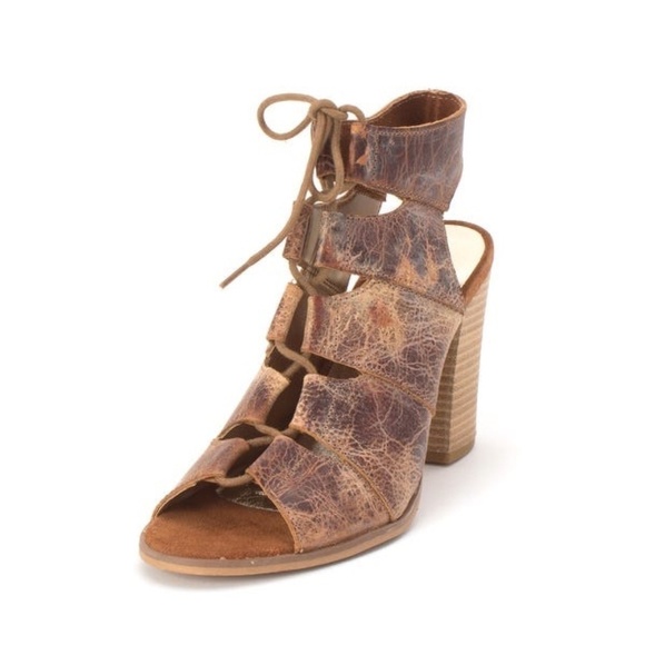 Diba True Tren Dee Leather Lace Up Heeled Sandal - Picture 1 of 11